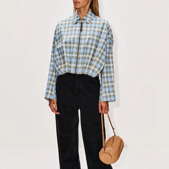 Checked draped jacket - Picture 1 of 14